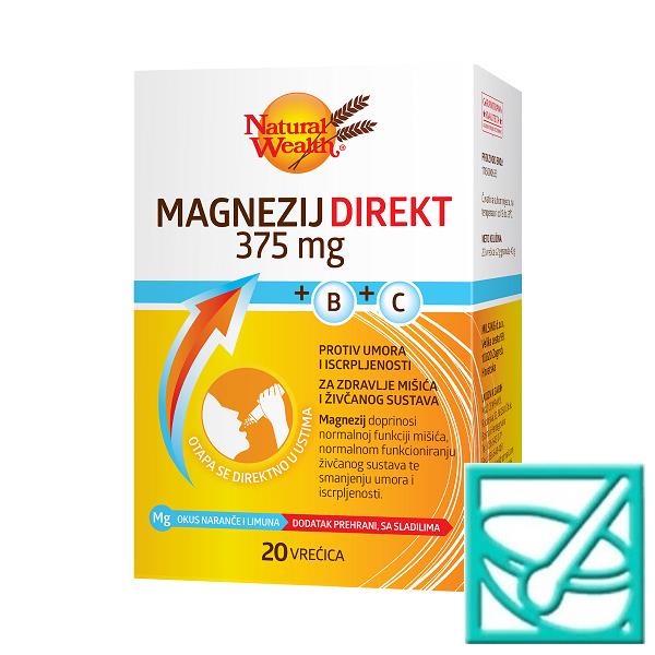 NATURAL WEALTH Mg-375 mg+C i B vit DIREKT a20