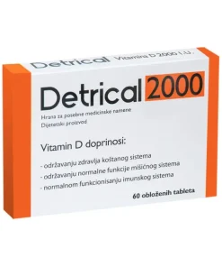 Alternative view of DETRICAL 2000IU a60,Za održavanje zdravlja kostiju i normalnu funkciju mišića..