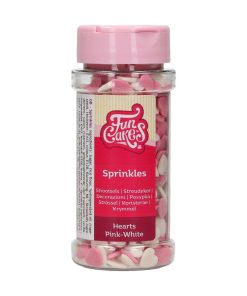 Alternative view of Ukrasne perle FunCakes – srca ružičasta/bijela 60g