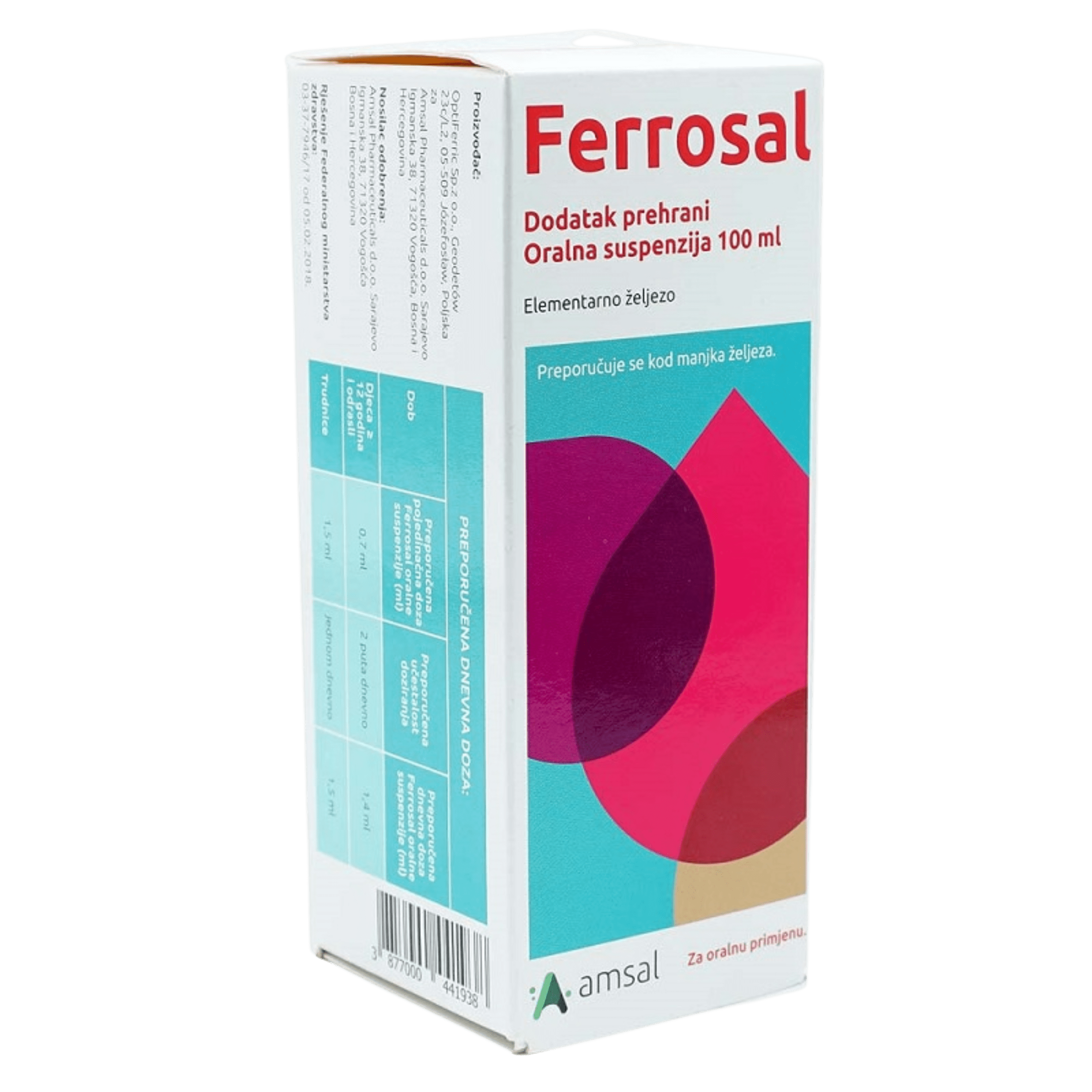 Ferrosal oralna suspenzija, 100ml - Slika 2