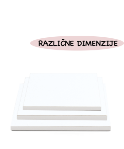 Alternative view of Podloga za tortu debela pravokutna, bijela – različitih dimenzija