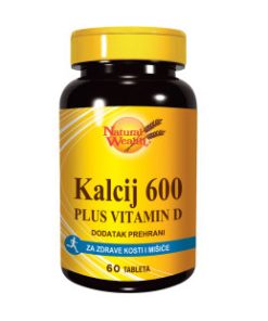 Alternative view of NATURAL WEALTH KALCIJ 600+VITAMIN D 60 tableta, Dodatak prehrani za mineralizaciju kostiju